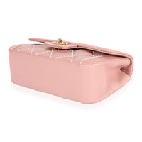 Chanel Pink Calfskin Wild Stitch Mini Top Handle Bag