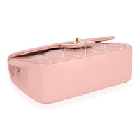 Chanel Pink Calfskin Wild Stitch Mini Top Handle Bag