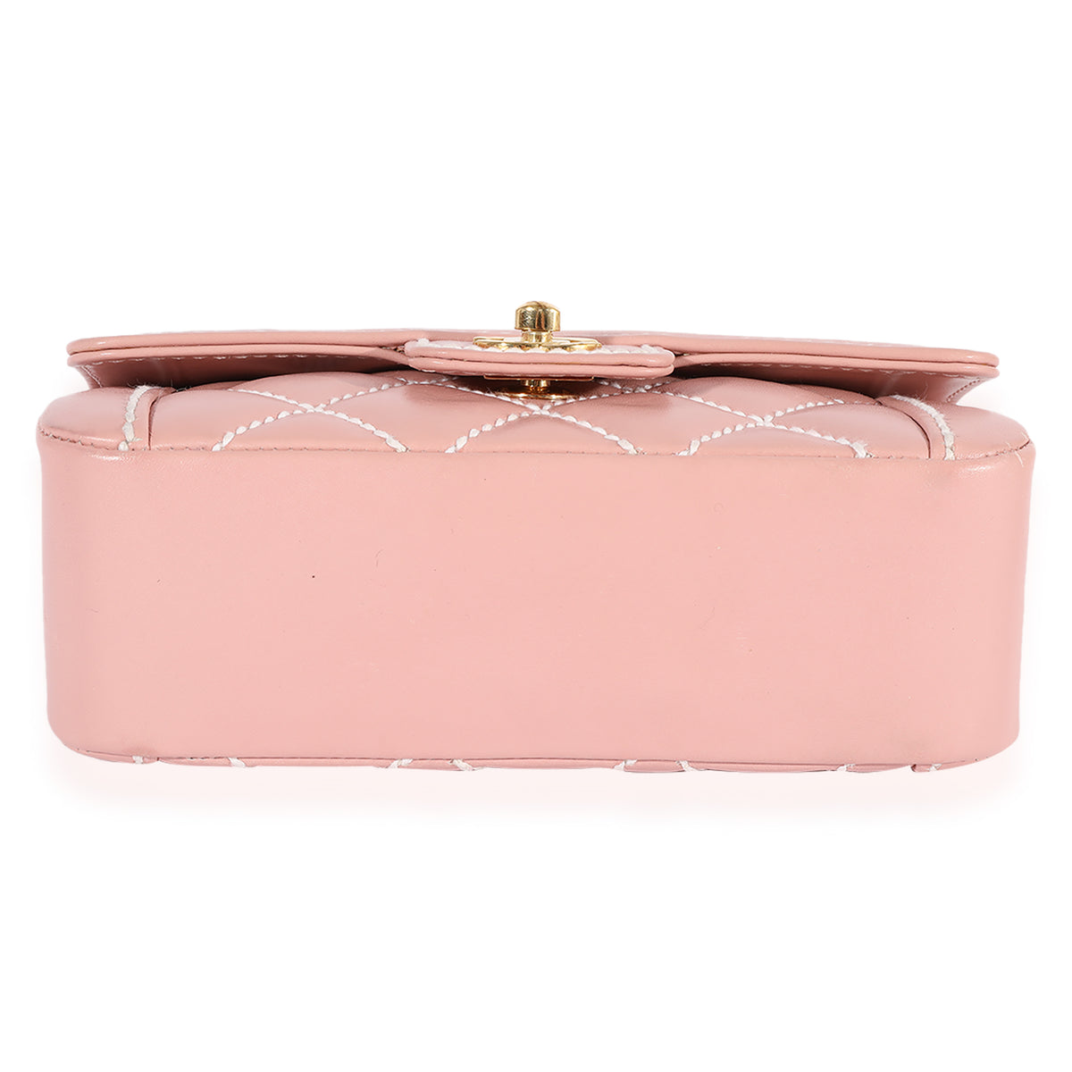 Chanel Pink Calfskin Wild Stitch Mini Top Handle Bag