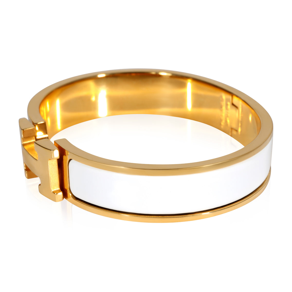 Hermès Clic H Bracelet in White