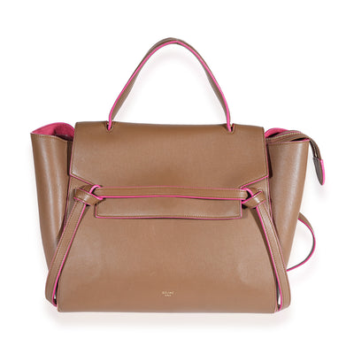 Celine Brown & Hot Pink Smooth Leather Mini Belt Bag