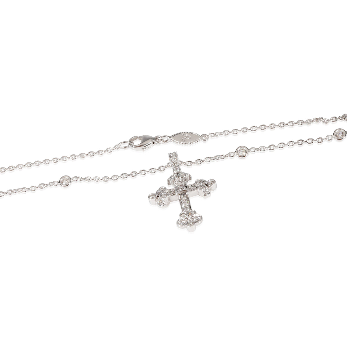 Penny Preville Diamond Cross Pendant in 18k White Gold 0.8 CTW