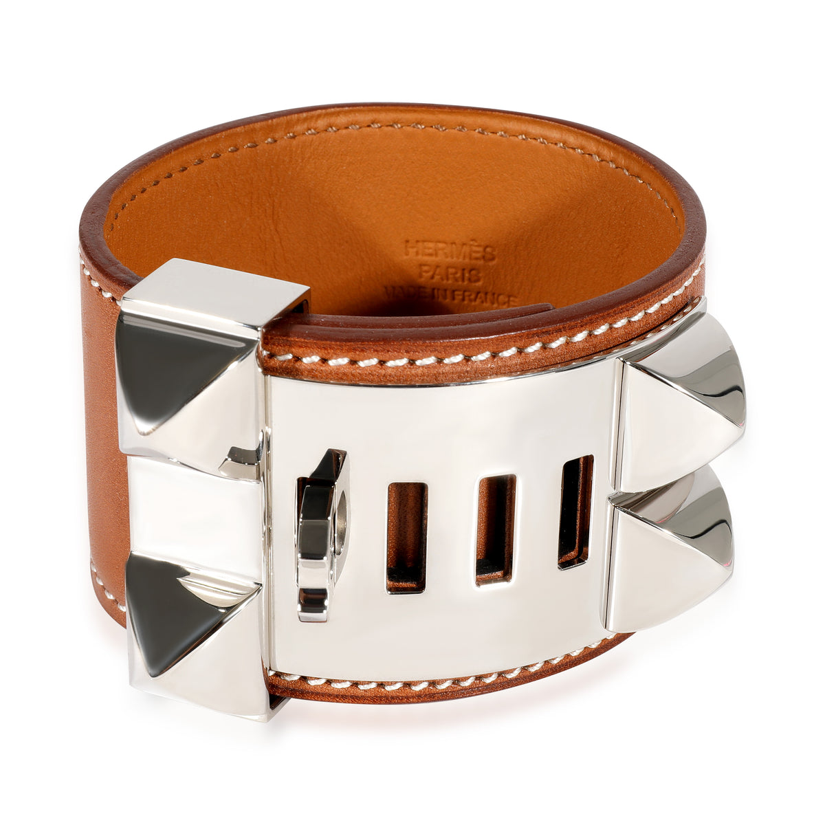 Hermès Collier De Chien Palladium Plated Bracelet