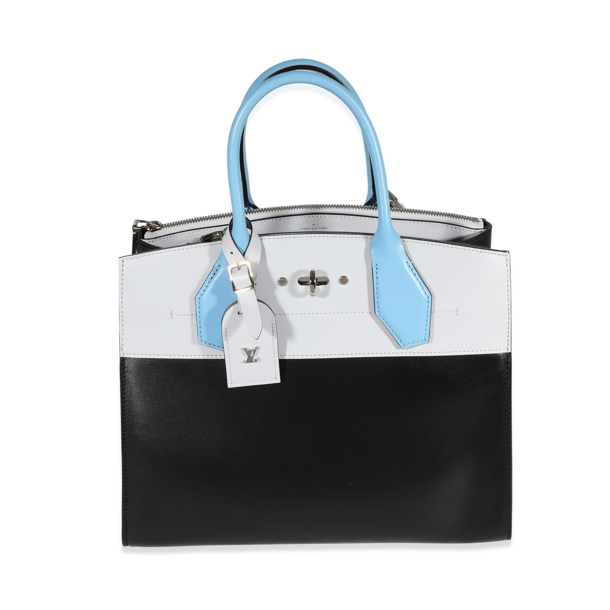 Louis Vuitton Blue/Black/Grey Leather City Steamer mm Bag