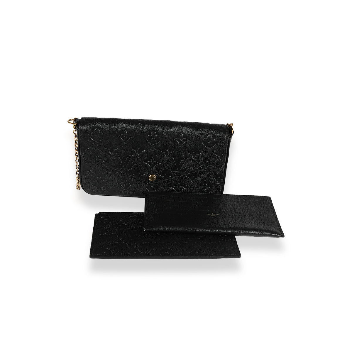 Louis Vuitton Felicie Pochette Monogram Empreinte Leather Black 2317166