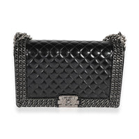 Chanel Black Quilted Calfskin Chained Medium Boy Bag