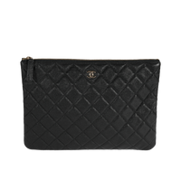 Chanel Black Quilted Caviar O Case