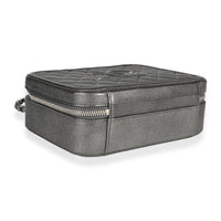 Chanel Gunmetal Quilted Caviar Medium Filigree Vanity Case