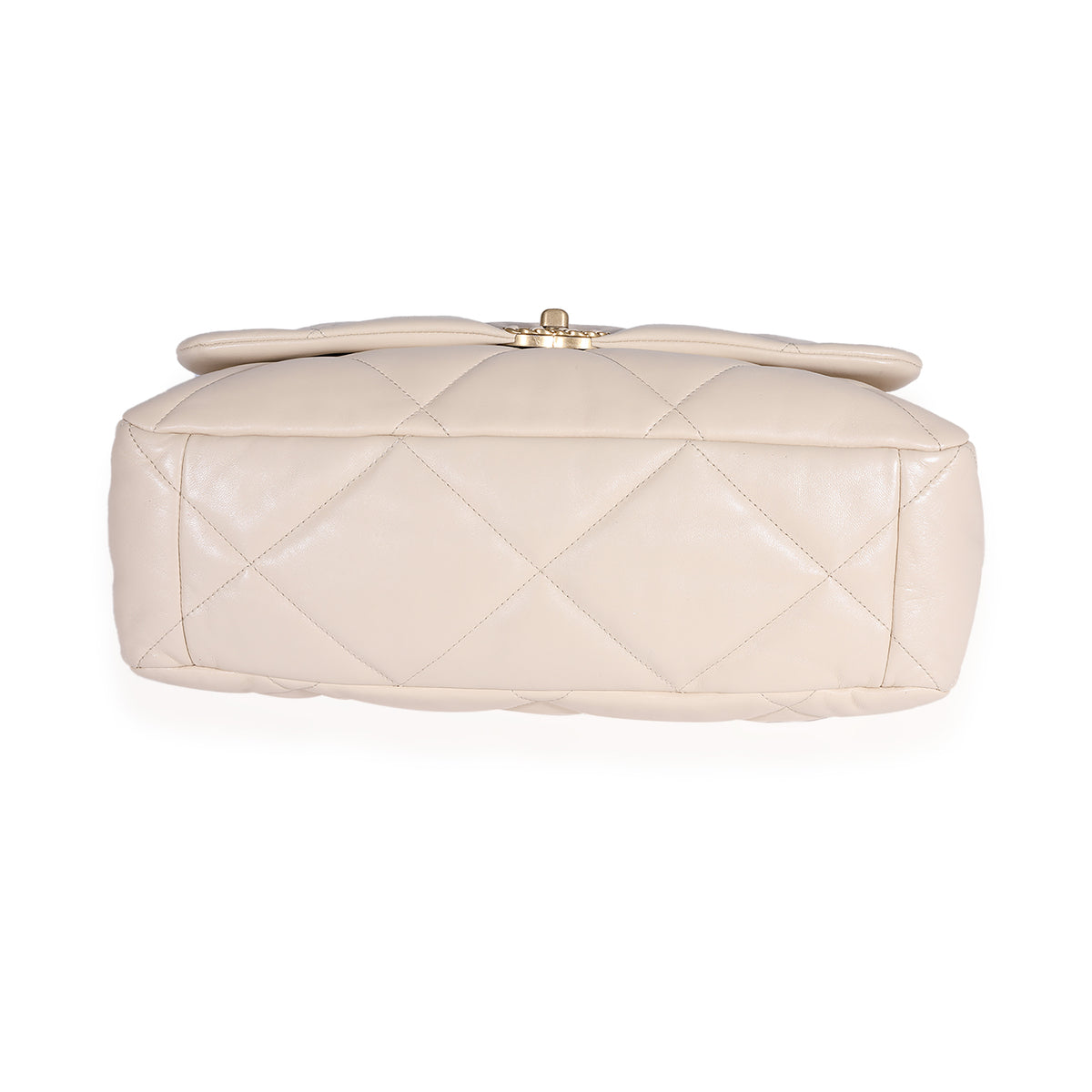 Chanel Beige Quilted Lambskin Chanel 19 Maxi Flap Bag