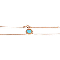 Tiffany T. Diamond And Turquoise Circle Pendant 18K Rose Gold .03 Ctw