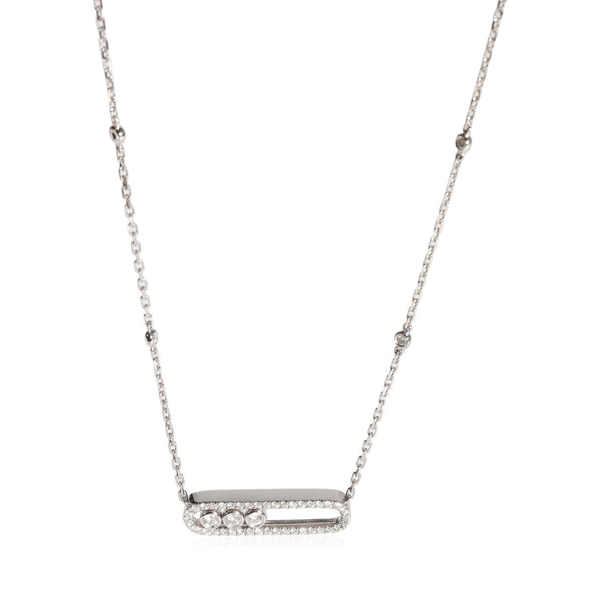 Messika Baby Move Pave Pendant in 18K White Gold  0.35 CTW