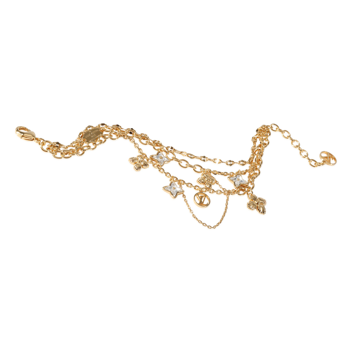 Gold Louis Vuitton My Blooming Strass Bracelet