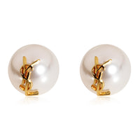 YSL Faux Pearl Logo Stud Earrings