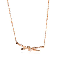 Tiffany & Co. Knot Pendant With Diamonds in 18K Rose Gold 0.25 Ctw