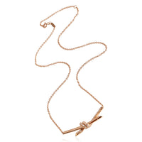 Tiffany & Co. Knot Pendant With Diamonds in 18K Rose Gold 0.25 Ctw