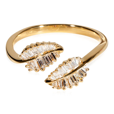 Anita Ko Palm Leaf Ring iin 18k Yellow Gold 0.37 CTW, Small Model