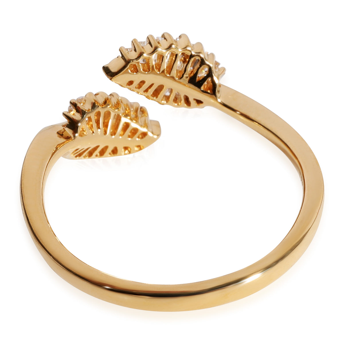 Anita Ko Palm Leaf Ring iin 18k Yellow Gold 0.37 CTW, Small Model