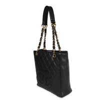 Chanel Black Quilted Caviar Petite Shopping Tote