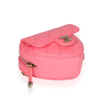 Chanel Pink Quilted Lambskin Heart Belt Bag