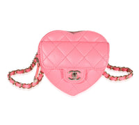 Chanel Pink Quilted Lambskin Heart Belt Bag