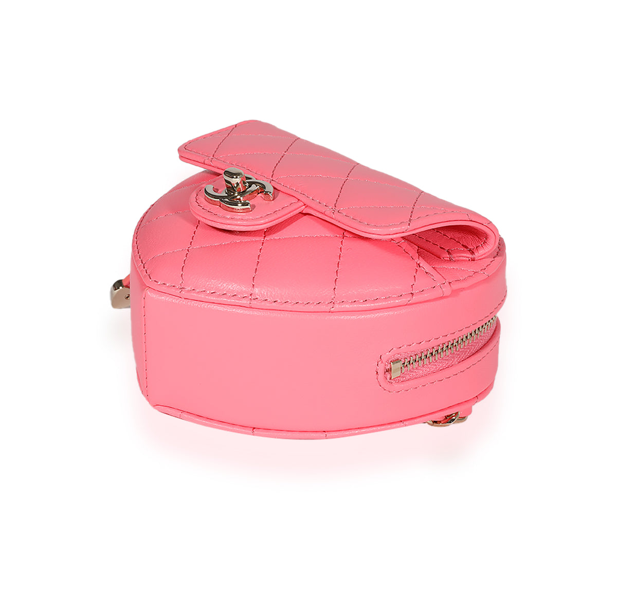 Chanel Pink Quilted Lambskin Heart Belt Bag