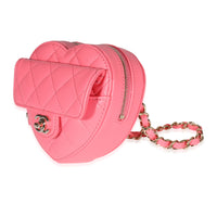 Chanel Pink Quilted Lambskin Heart Belt Bag