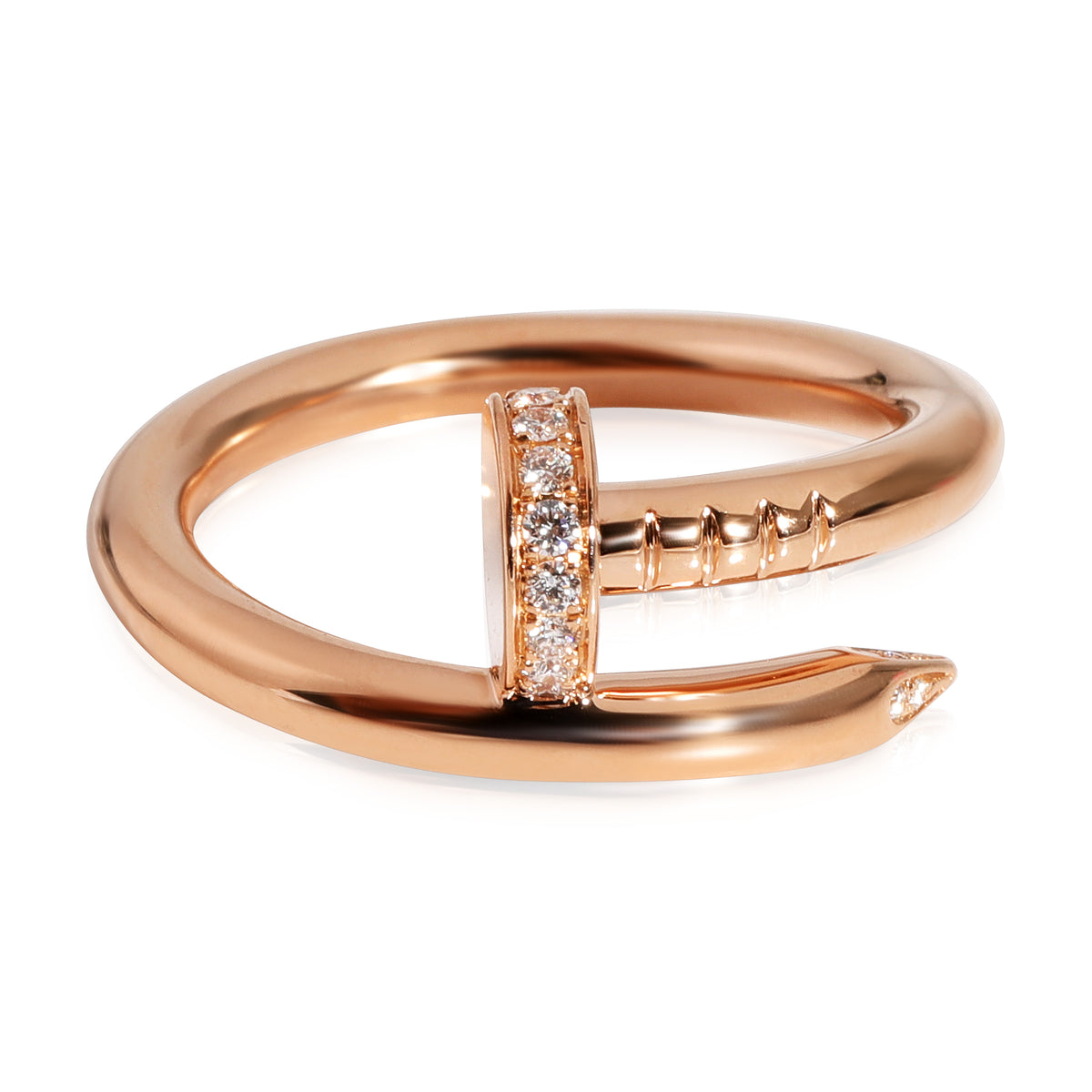 Cartier Juste Un Clou Ring with Diamonds in 18k Rose Gold 0.13 CTW