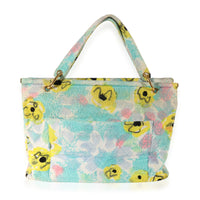 Chanel Multicolor Floral Print Terrycloth Frame Tote