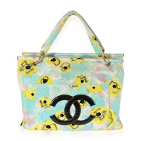 Chanel Multicolor Floral Print Terrycloth Frame Tote