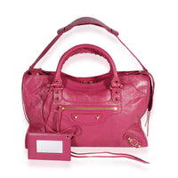 Balenciaga Rose Dahlia Lambskin Classic City Bag