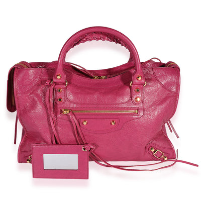 Balenciaga Rose Dahlia Lambskin Classic City Bag