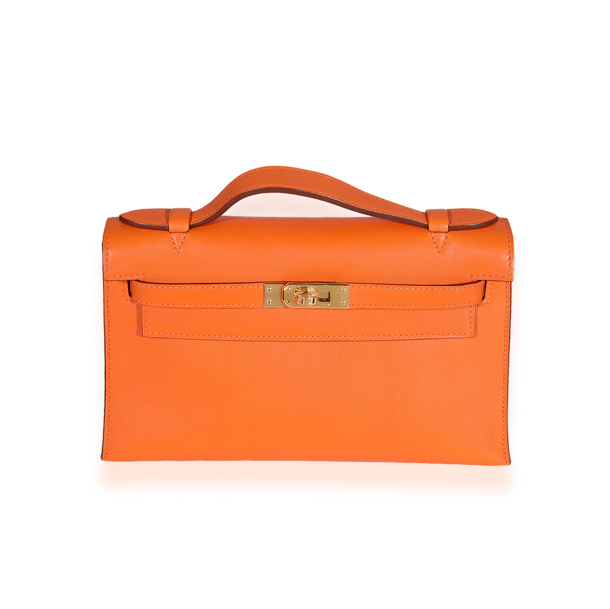 Hermès Orange H Swift Kelly Pochette GHW