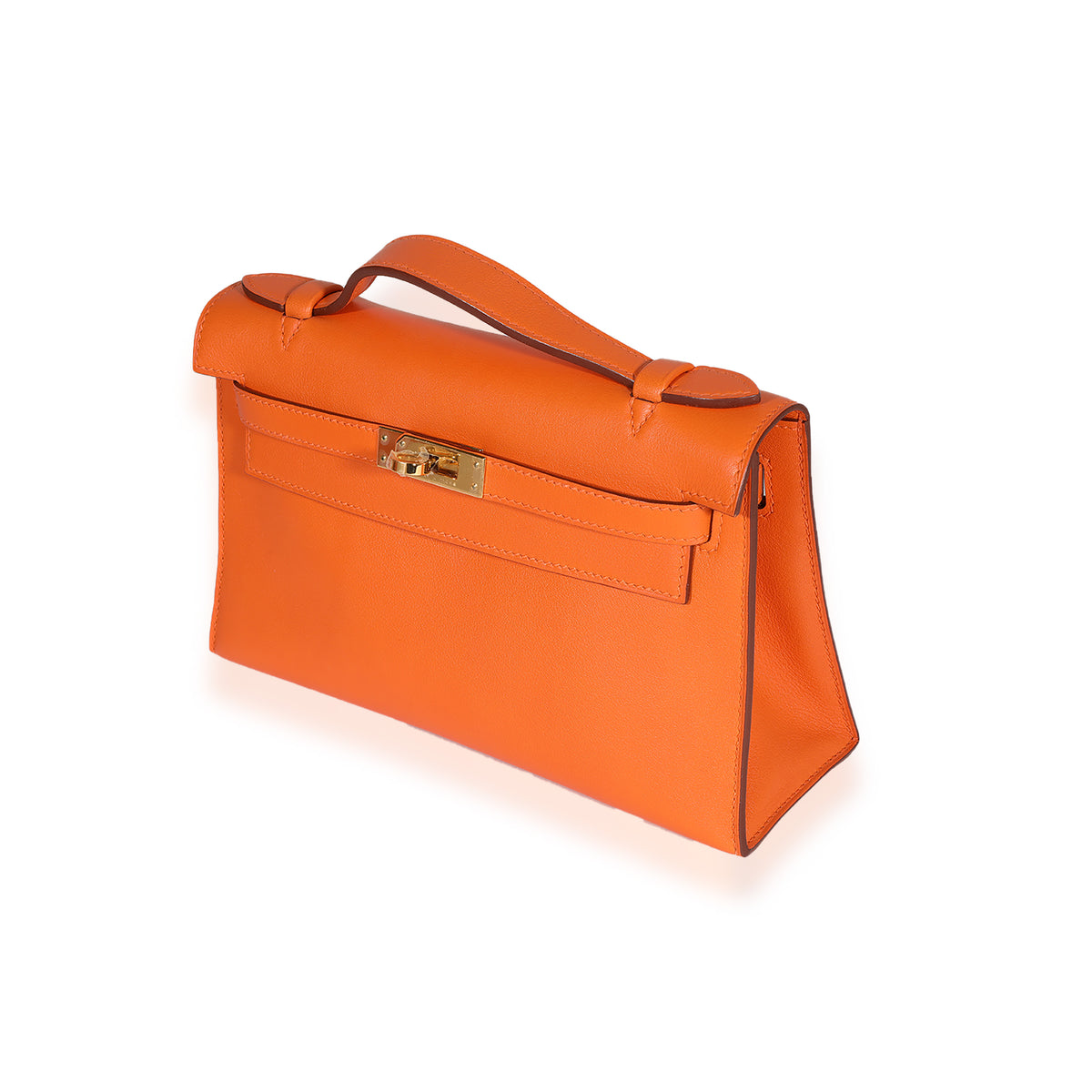 Hermès Hermes Orange H Swift Kelly Pochette Ghw ref.659154 - Joli Closet