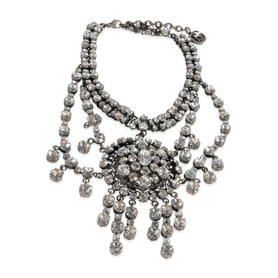 Silver Tone Gucci Crystal Statement Necklace