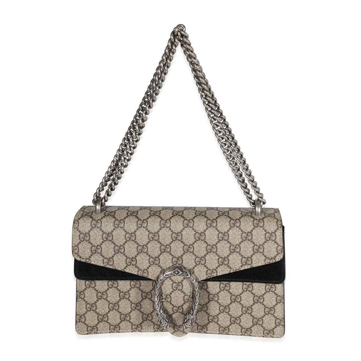 Gucci GG Supreme & Black Suede Small Dionysus Bag