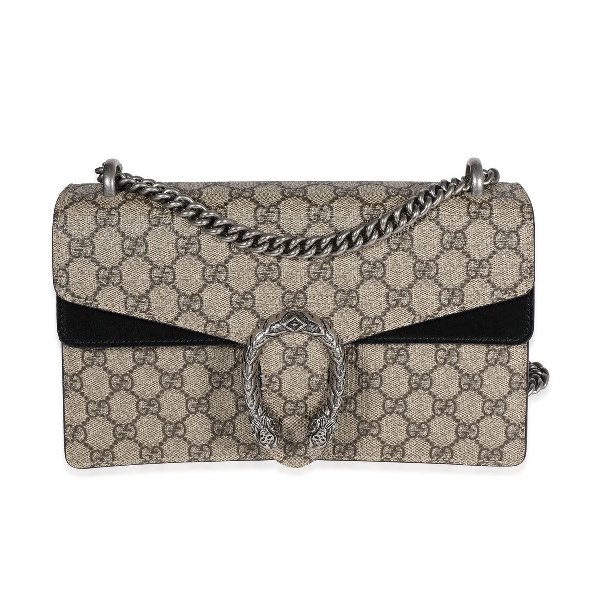 Gucci GG Supreme & Black Suede Small Dionysus Bag