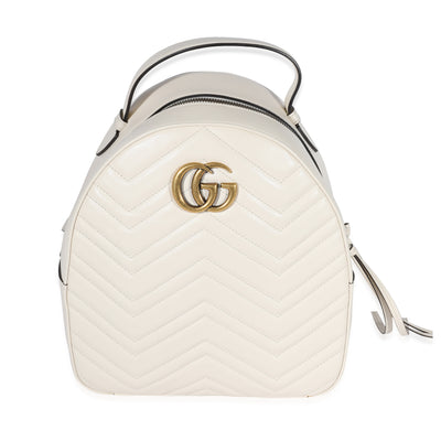 Gucci White Matelassé Marmont Dome Backpack