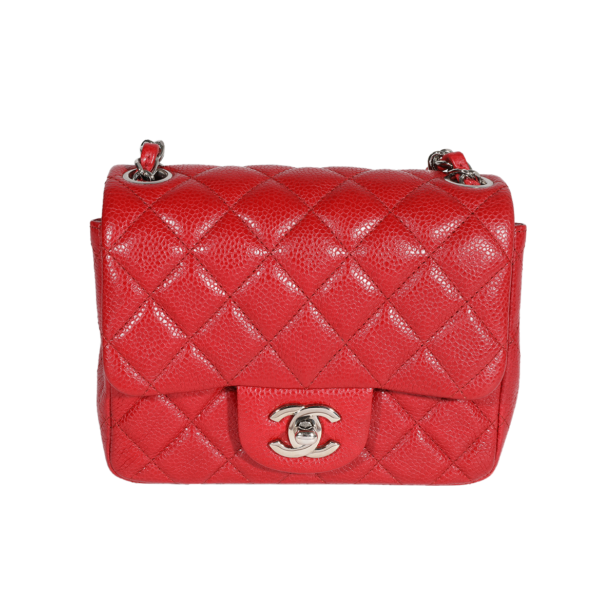 Chanel Mini Classic Shoulder Flap  Lambskin Red  Baghunter