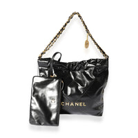 CHANEL Shiny Calfskin Quilted Mini Chanel 22 Black 1272858