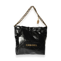 CHANEL Shiny Calfskin Quilted Small Chanel 22 Grey 1123909