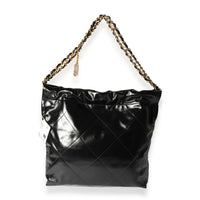 Chanel Black Quilted Shiny Calfskin Small Chanel 22 Bag