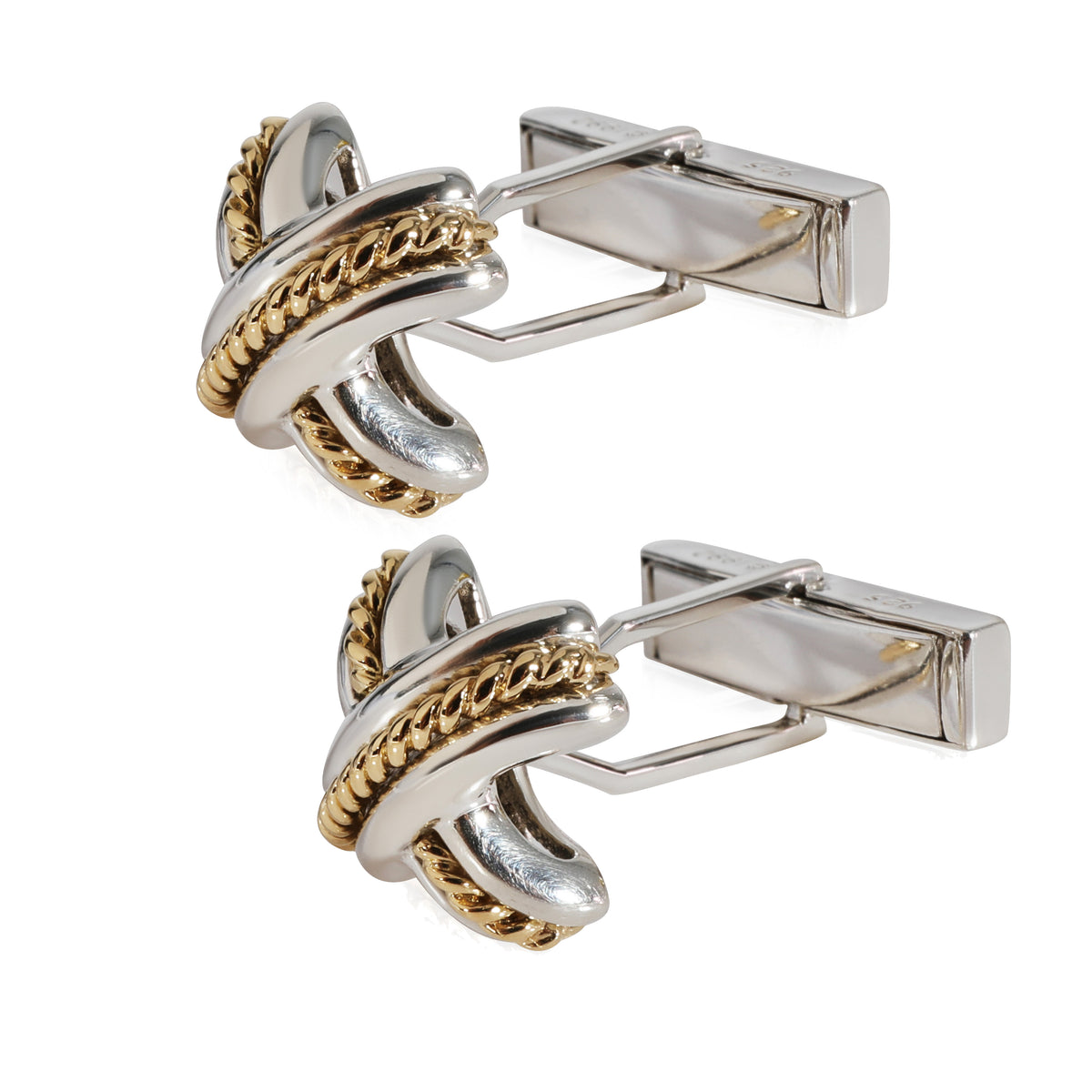 Tiffany & Co. X Cufflinks in 18k Yellow Gold/Sterling Silver