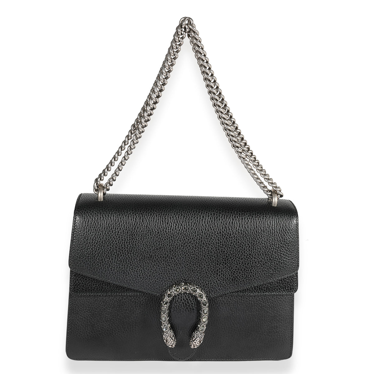 Black Grained Leather Medium Dionysus Shoulder Bag