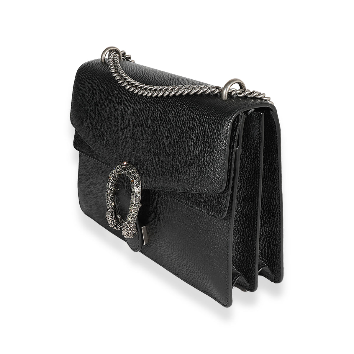 Gucci Dionysus Shoulder Bag in Black Grained Leather