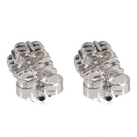 Diamond Cluster Stud Earrings in 14k White Gold 2 CTW