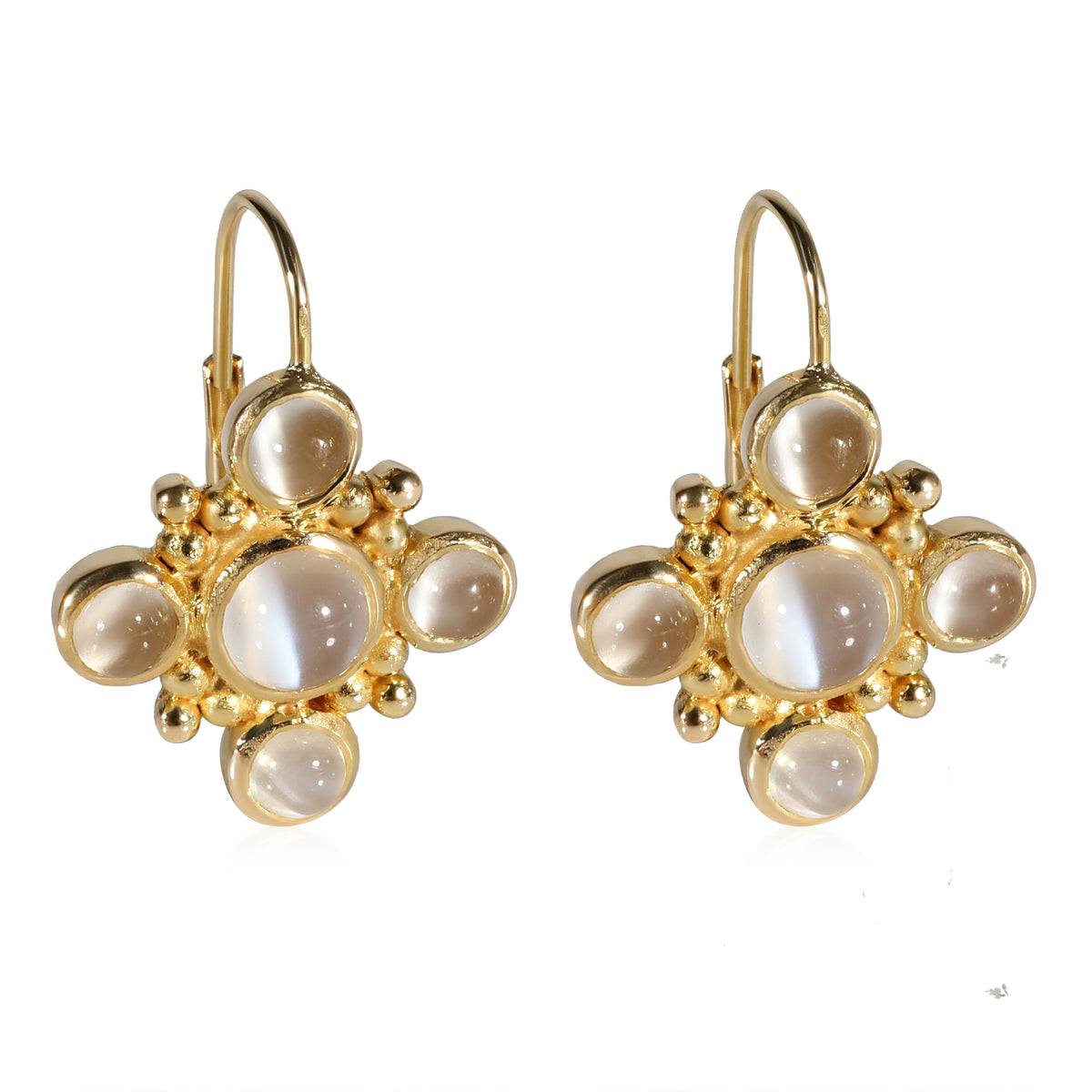 Moonstone Earrings in 18k Yellow Gold