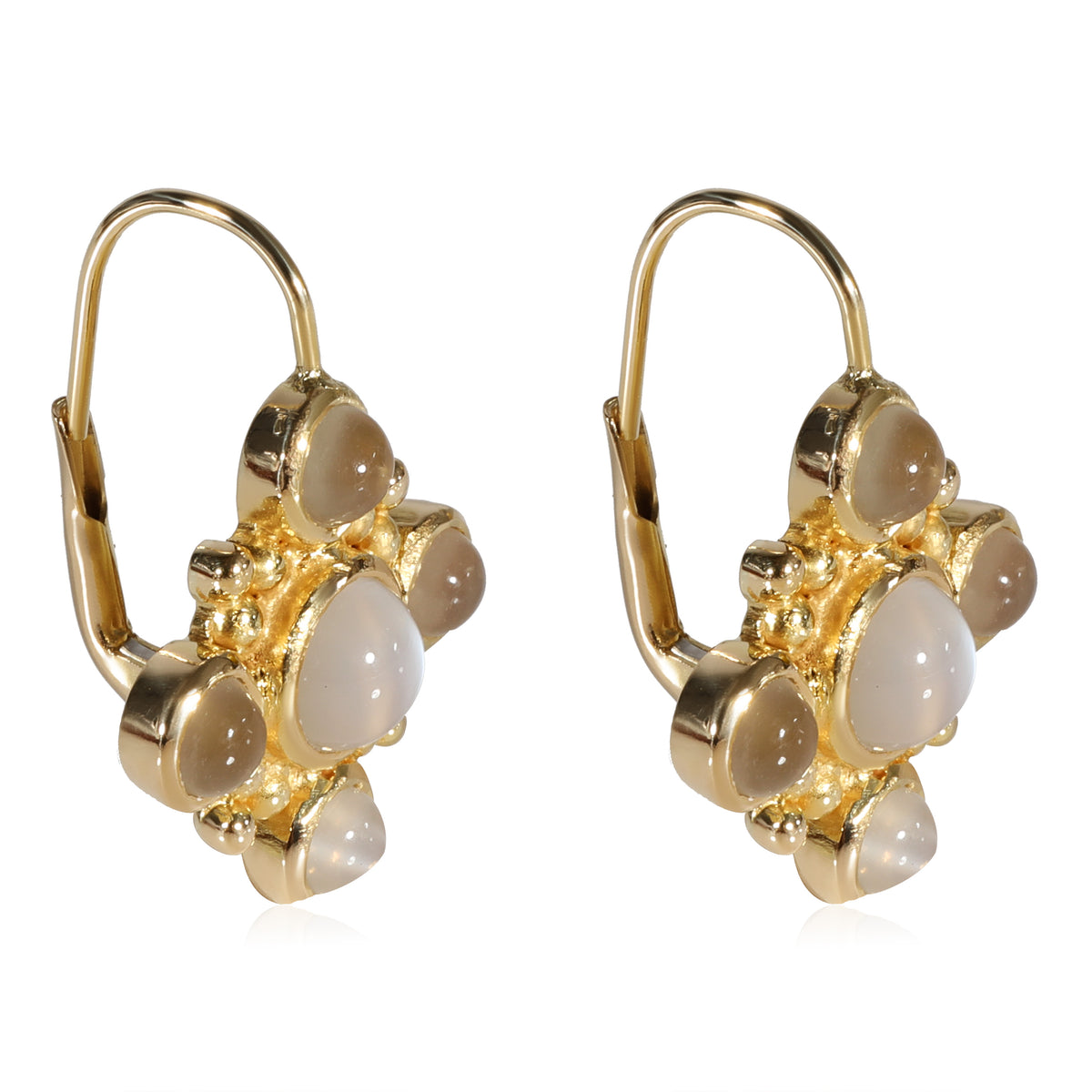 Moonstone Earrings in 18k Yellow Gold