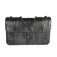 Chanel Black & Gray Python Pondicherry Flap Bag