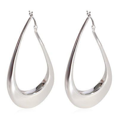 Roberto Coin Twisted Teardrop Hoop Earrings in 18k White Gold