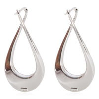 Roberto Coin Twisted Teardrop Hoop Earrings in 18k White Gold